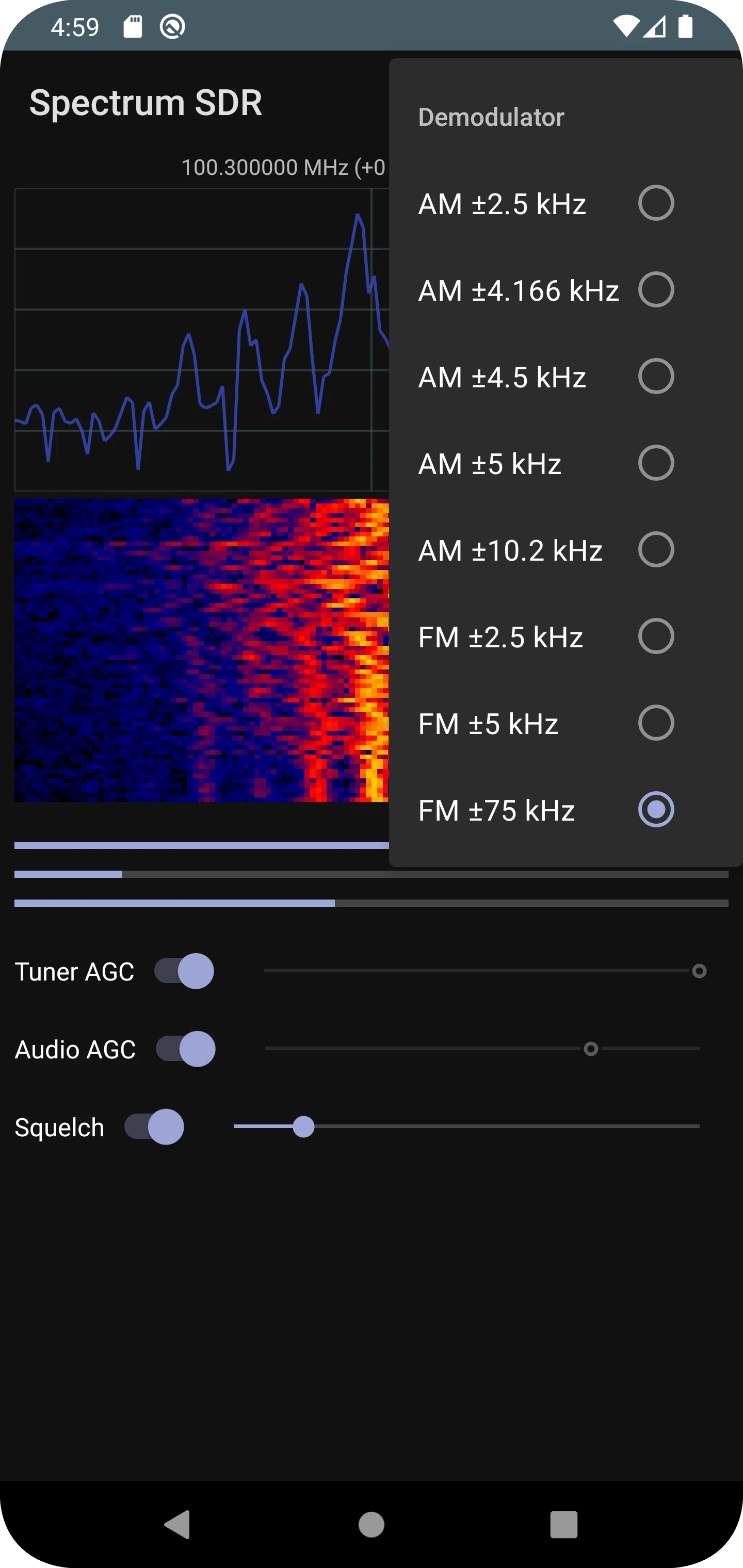 Spectrum SDR (RTL-SDR) screenshot