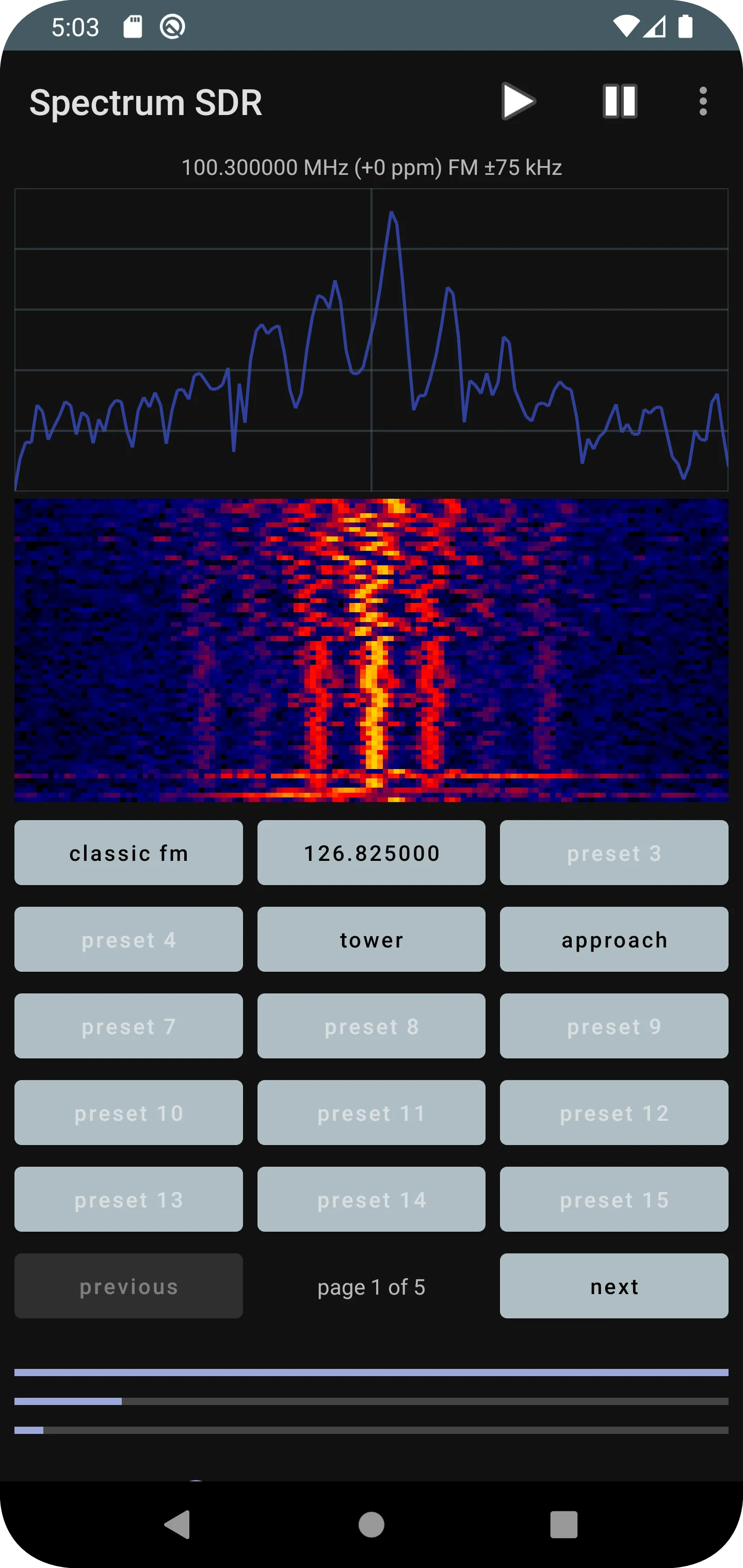Spectrum SDR (RTL-SDR) screenshot
